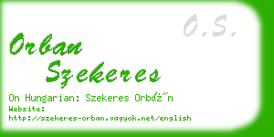 orban szekeres business card